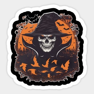 Monster Mash, Vintage Ghost Halloween, Monster, Retro Fall, Skeleton, Funny Skull, Happy Halloween Day Happy Halloween Party Gift Sticker